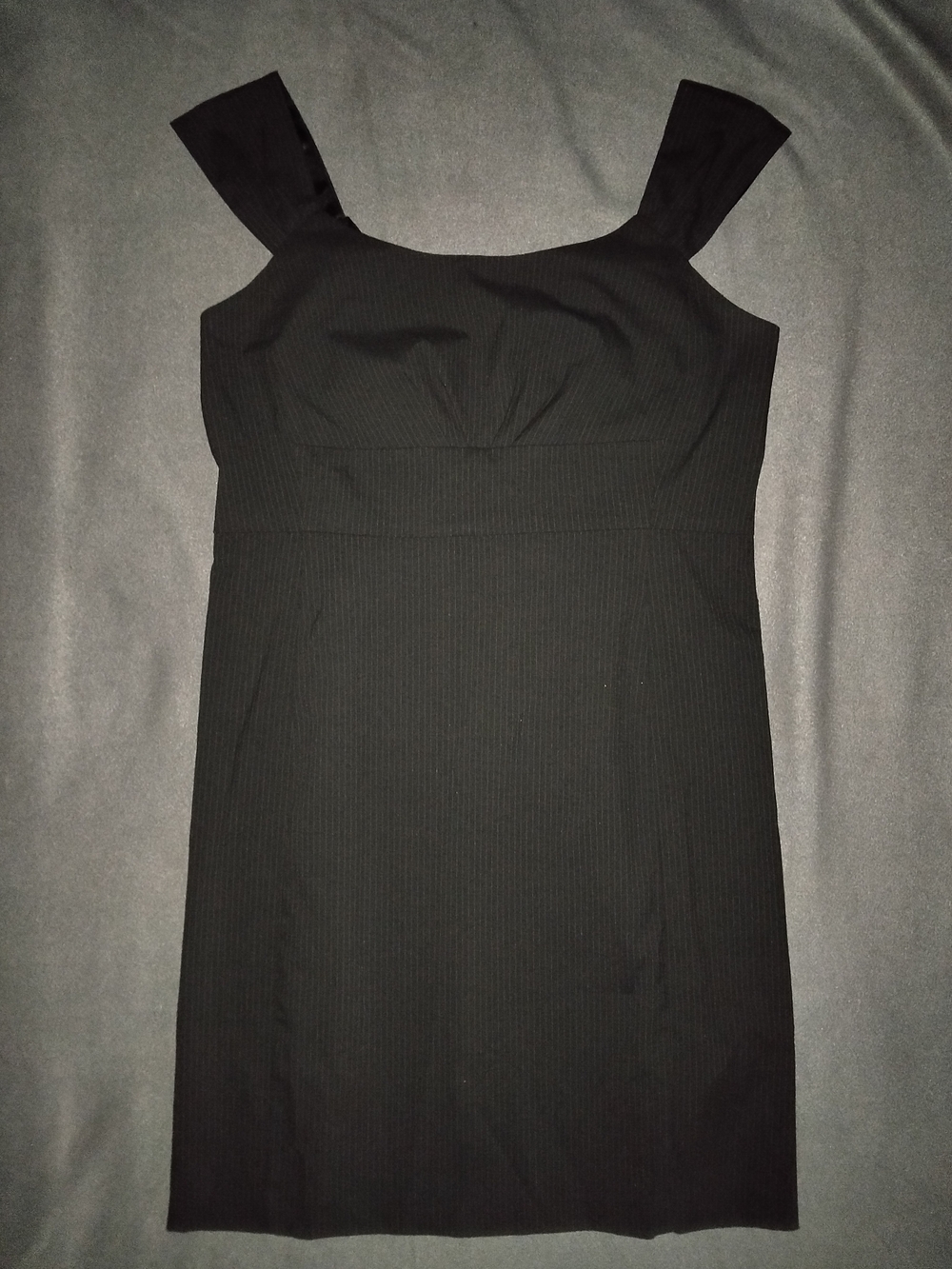 New York & Company Black Square-Neck Mini Dress with Wide Straps